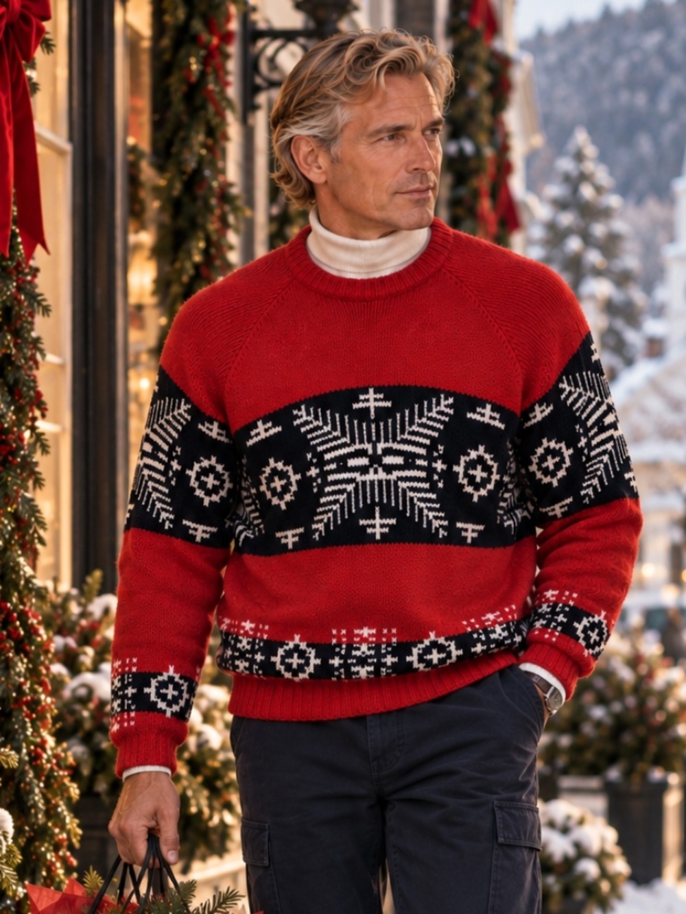 *Vintage United Colors of Benetton Nordic Knit Shetland Wool Sweater*  Men’s Lrg